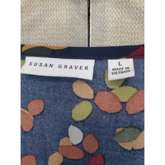 Susan Graver LiquidKnit Geo Print V-Neck 3/4 Sleeve Tunic Size Large A225581 - Picture 3 of 6